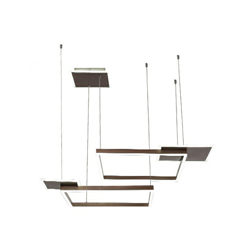 Modern Led Suspension Chandelier In Gold/Coffee With Warm/White Light