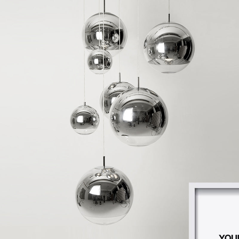 Sleek Globe Pendant Ceiling Light: Simplicity In Chrome/Gold 1-Light 6/8/10W