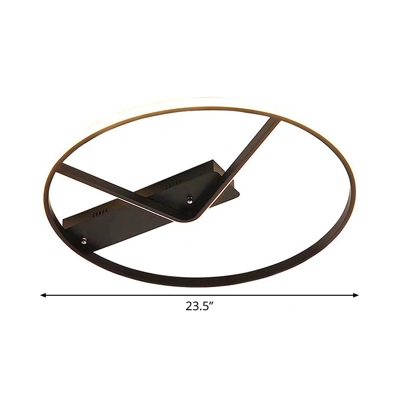 Sleek Led Flush Mount Ceiling Light In Black 18/23.5 Width Warm/White Light
(Note: Seo Optimization