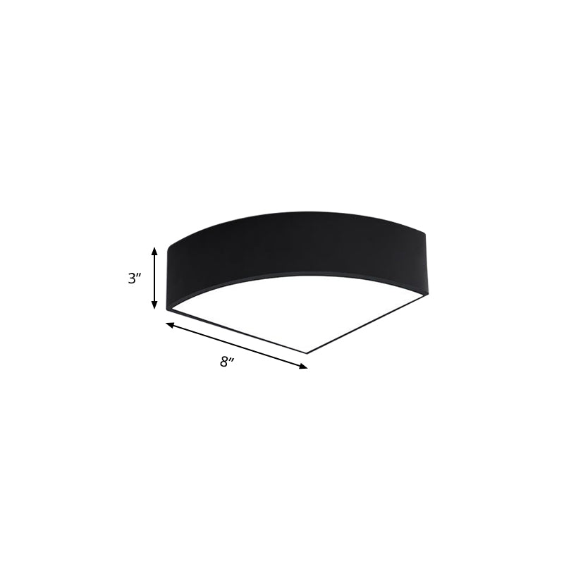 Modern White/Black Sector Flush Led Ceiling Light - Metal Mount 10/12/14 Wide