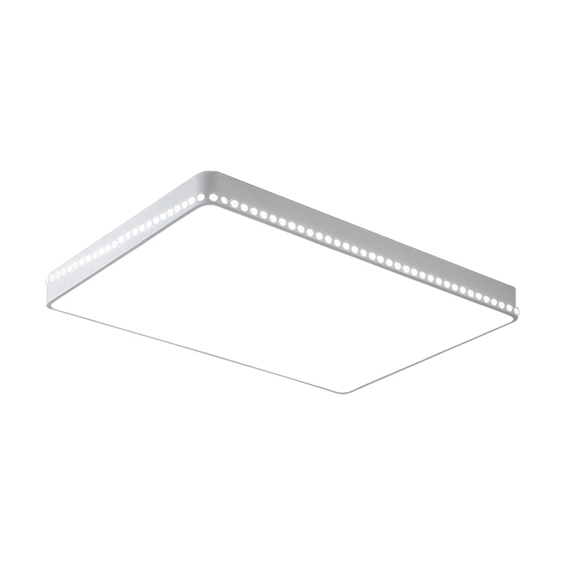 Modern Led Flush Mount Ceiling Light In White/Gold With Crystal Accents