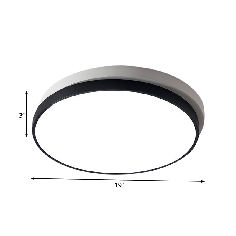 Modern Metal Flush Mount Ceiling Light Fixture With Led Acrylic Shade - Black 11’/15’/19’ Diameter