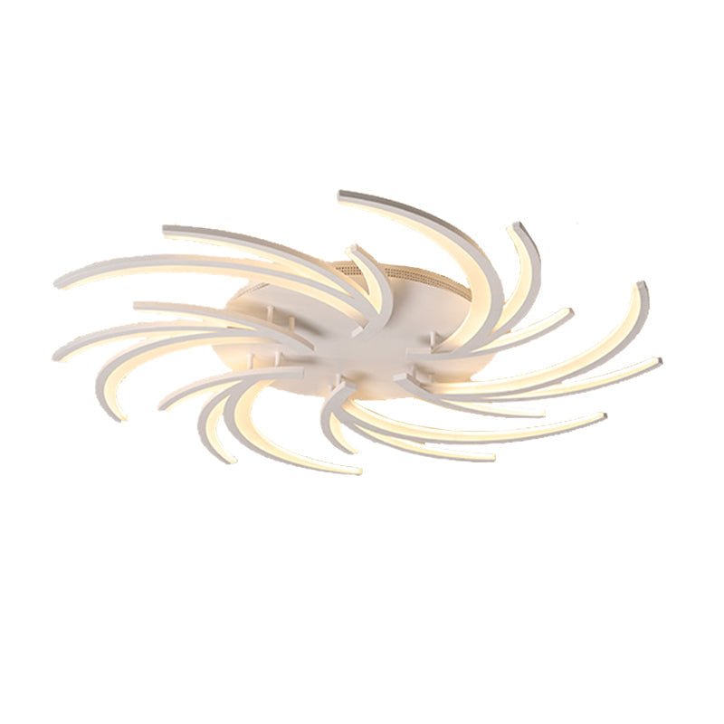 Modern Swirl Flush Mount Lamp - Acrylic Ceiling Fixture With 3/4/5 Lights For White Bedroom