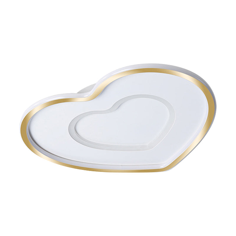 Nordic Led Acrylic Flushmount Light Fixture For Bedroom - Loving Heart Design
