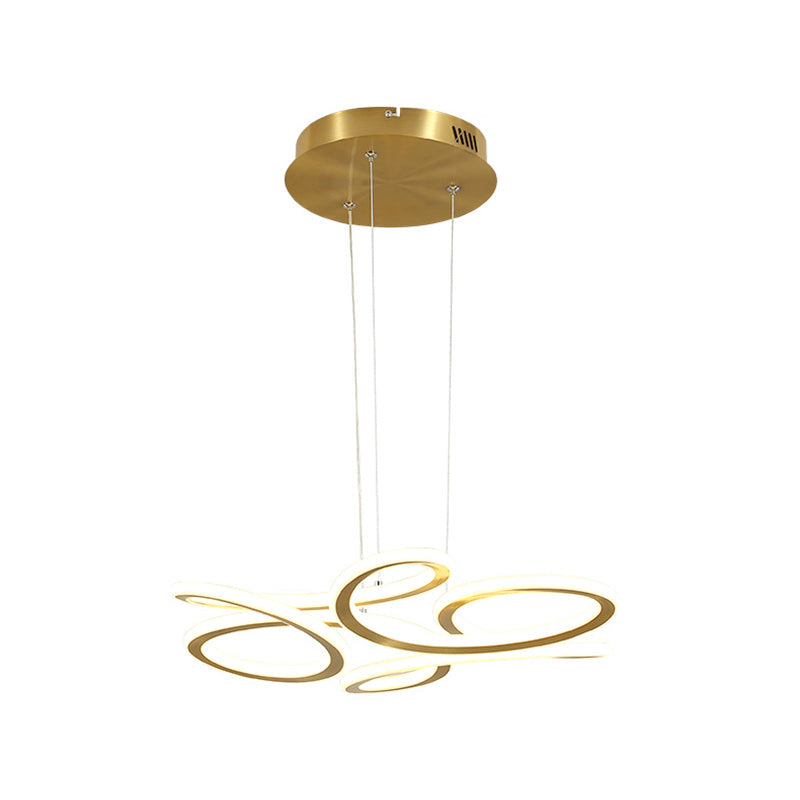 Gold Modern Led Chandelier Light With Aluminum Shade In Warm/White