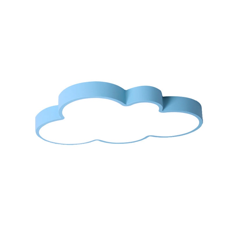Nordic Style Macaron Colored Cloud Child Flush Mount Light For Bedroom