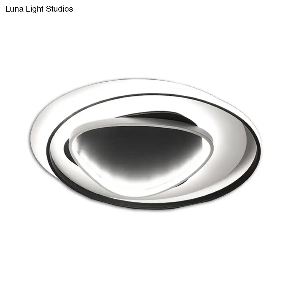 18’/23.5’ Wide Acrylic Circle Flushmount Led Ceiling Light - Modern Black Design In Warm/White