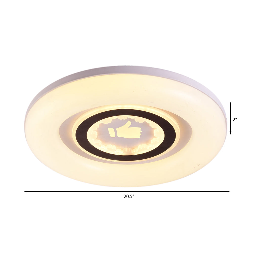 Modern White Flush Ceiling Light With Led And Acrylic For Corridor Bedroom