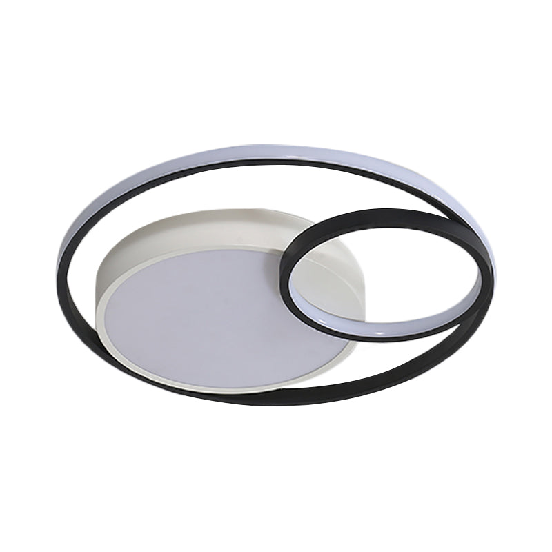Simple Acrylic Led Ceiling Light Fixture - Circular Flush Mount Lamp For Dorm Room