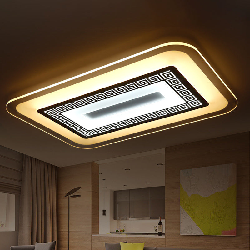 Modern Ultra-Thin Led Flush Mount Ceiling Light With Acrylic Shade Ideal For Small Or Large Living