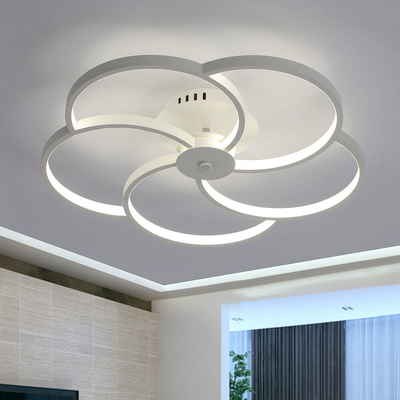 Modern Flushmount Floweret Led Ceiling Light Fixture 18/21.5/32 Metal Design In Warm/White - Bedroom