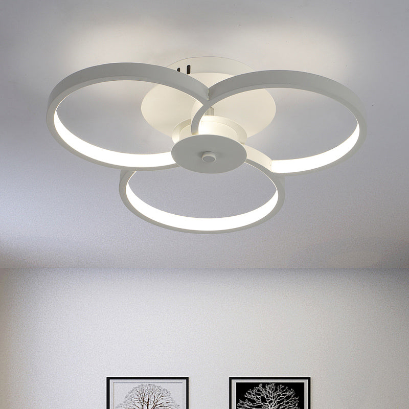 Modern Flushmount Floweret Led Ceiling Light Fixture 18/21.5/32 Metal Design In Warm/White - Bedroom