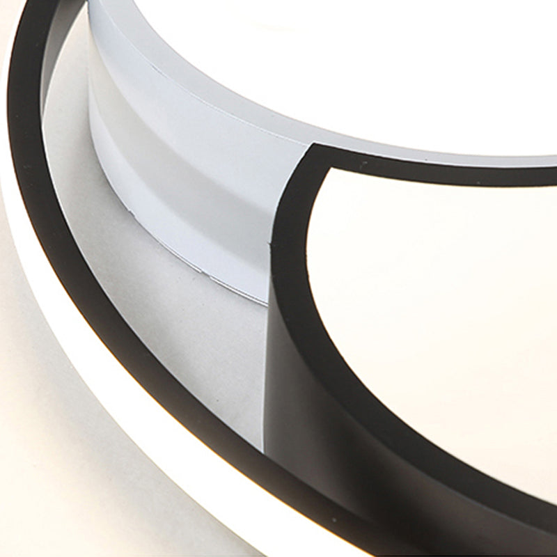 Kids Windmill Flush Mount Light: Acrylic Led Ceiling Lamp For Nursing Room In Black & White
