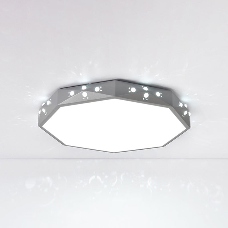 Stylish Macaron Octagon Led Ceiling Lamp For Childrens Bedroom