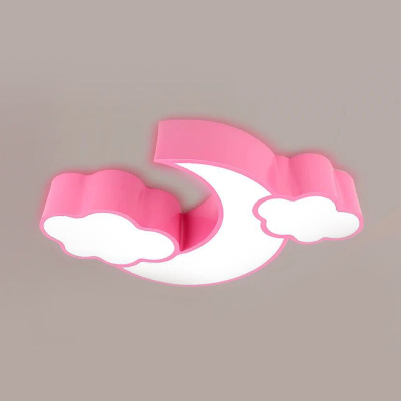 Cloudy Acrylic Flush Mount Ceiling Light For Classroom Or Child’s Bedroom Pink / 22’ Warm