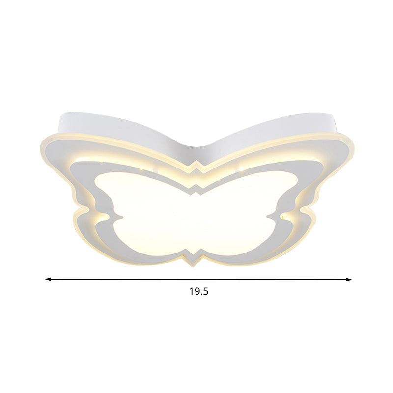 Kindergarten Ceiling Light Fixture: Cartoon Flush Mount With Butterfly Acrylic Design