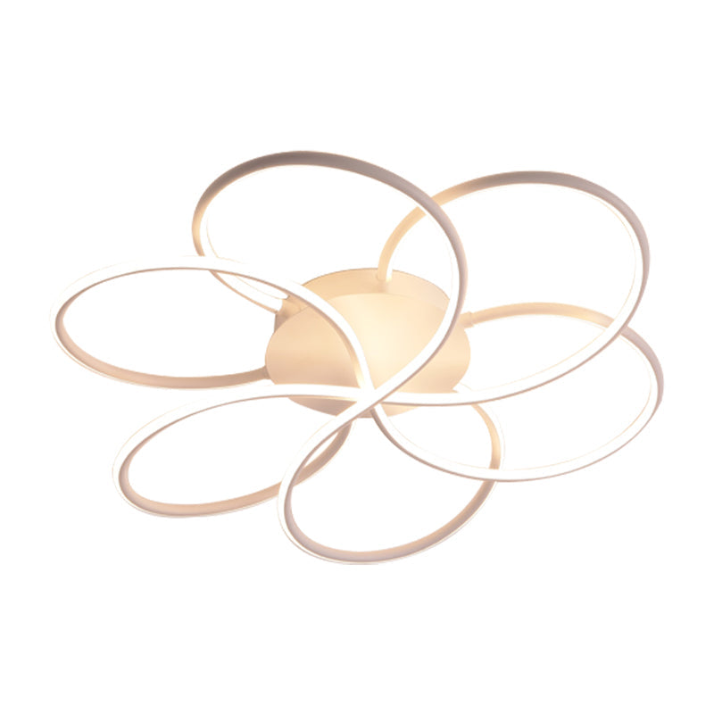Modern Led Flower-Shaped Acrylic Flush Mount In White/Warm Light - 3 Sizes Available