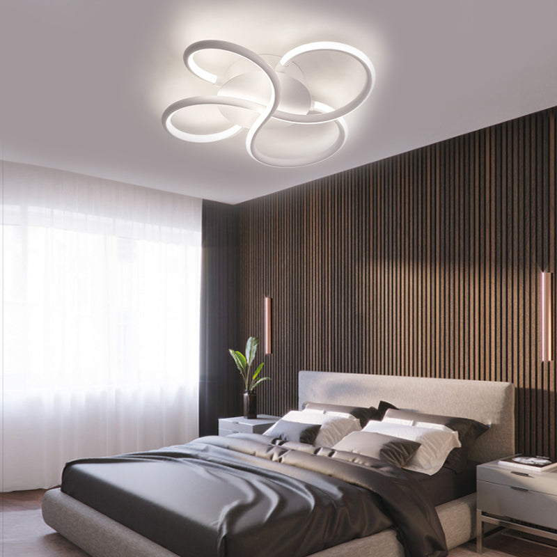 Modern Led Flower-Shaped Acrylic Flush Mount In White/Warm Light - 3 Sizes Available White / 16.5