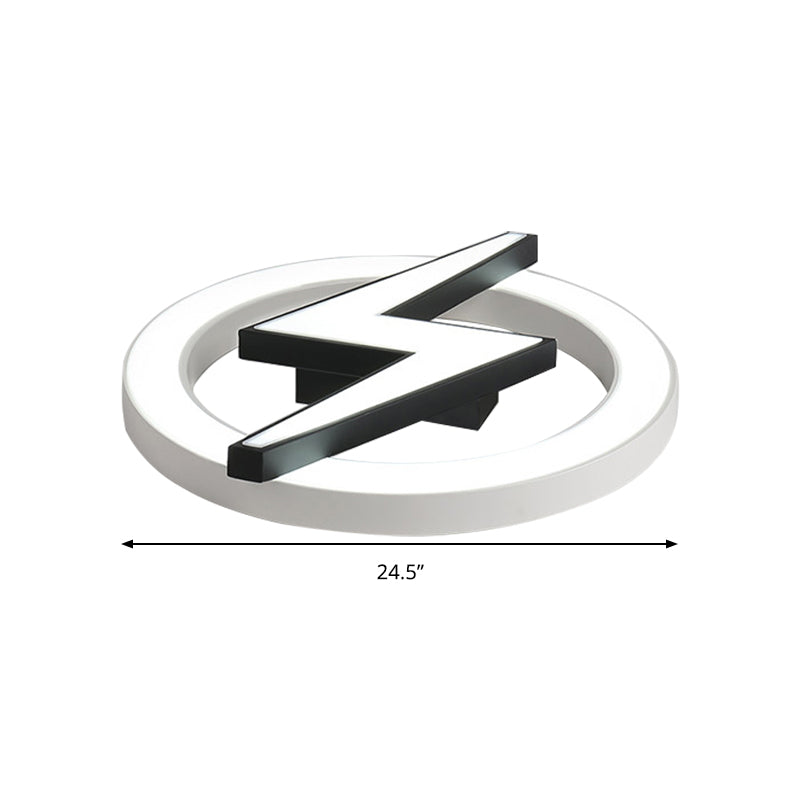 Kids Led Ceiling Light - White Lightning Ring Design For Boys And Girls Bedrooms