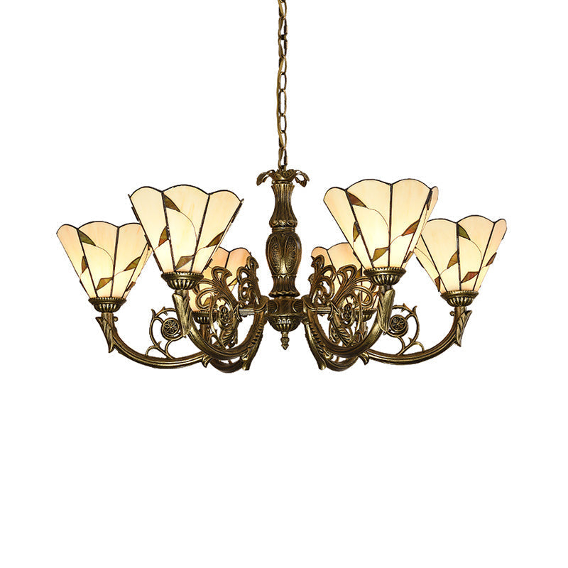 Classic Hand Cut Glass Beige Pendant Chandelier With Scalloped Edge
Note: Its Important To Include