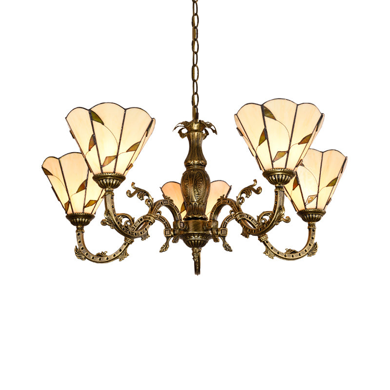 Classic Hand Cut Glass Beige Pendant Chandelier With Scalloped Edge
Note: Its Important To Include
