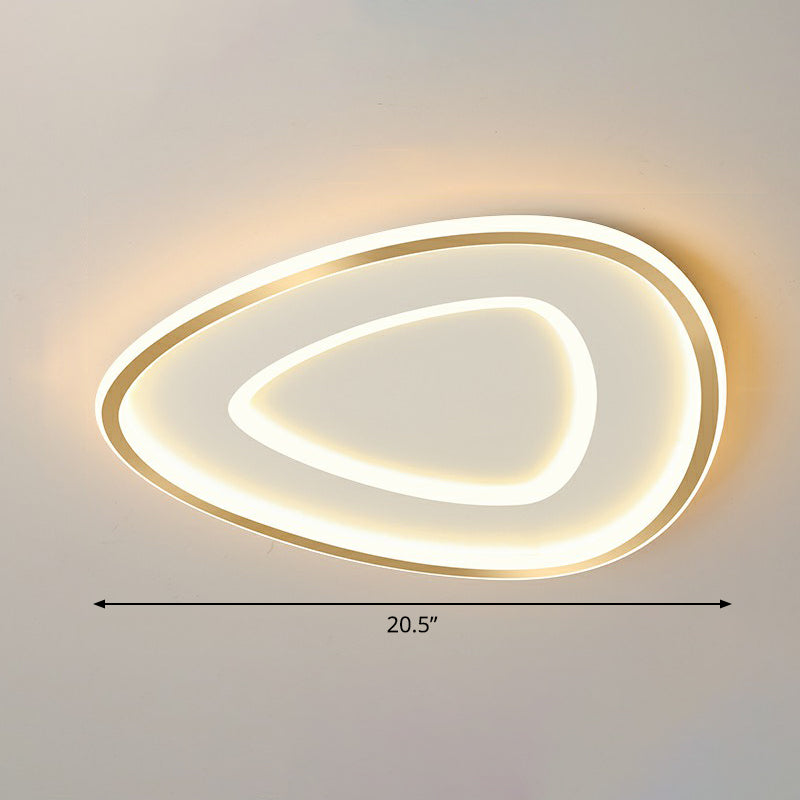 Sleek Gold Teardrop Led Ceiling Light Flush Mount - Simplicity & Style / 20.5 Warm