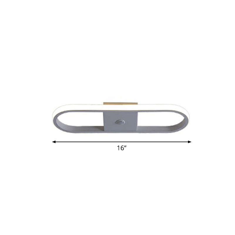 Sleek Geometric Led Ceiling Light - Minimalist Metal Flush Mount Fixture For Corridors White / Oval
