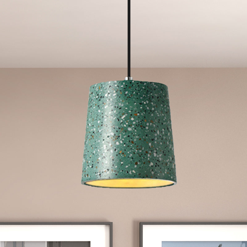 Nordic Style Cement Cone Pendant Lighting - 1 Light Black/White/Brown Hanging