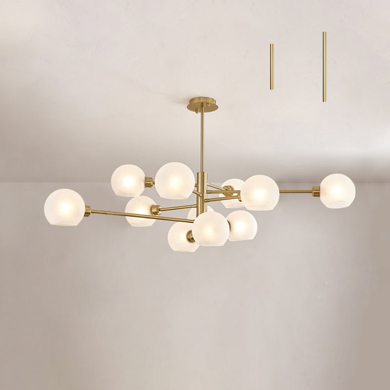Sleek Postmodern Sputnik Chandelier For Living Room - Stylish Glass Ceiling Light Fixture 11 / Gold