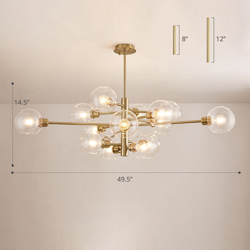 Sleek Postmodern Sputnik Chandelier For Living Room - Stylish Glass Ceiling Light Fixture