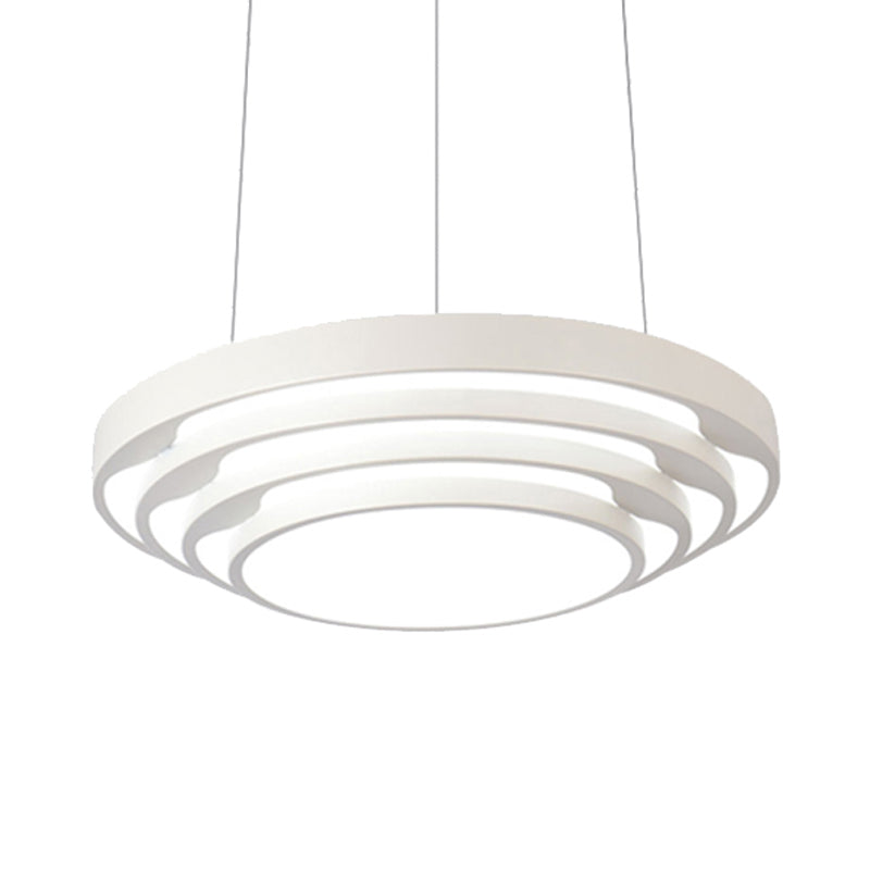 Contemporary Tapered Round Pendant Ceiling Light In Black/White With Led & Multiple Options - Ideal