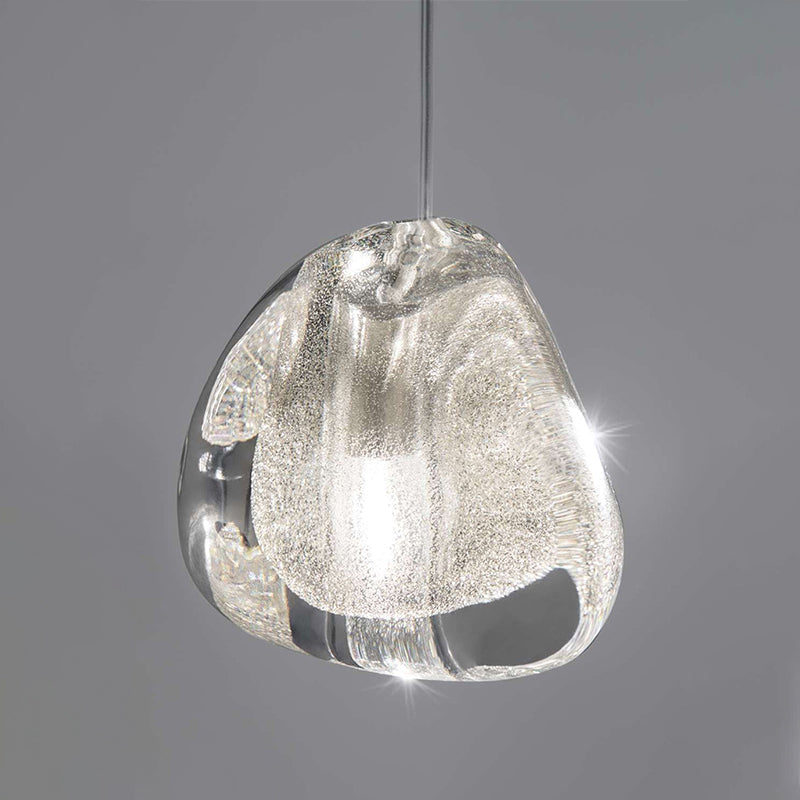 Modern Nordic Led Clear Bubble Glass Mini Pendant Light - Round Stair Hanging Lamp 1 /