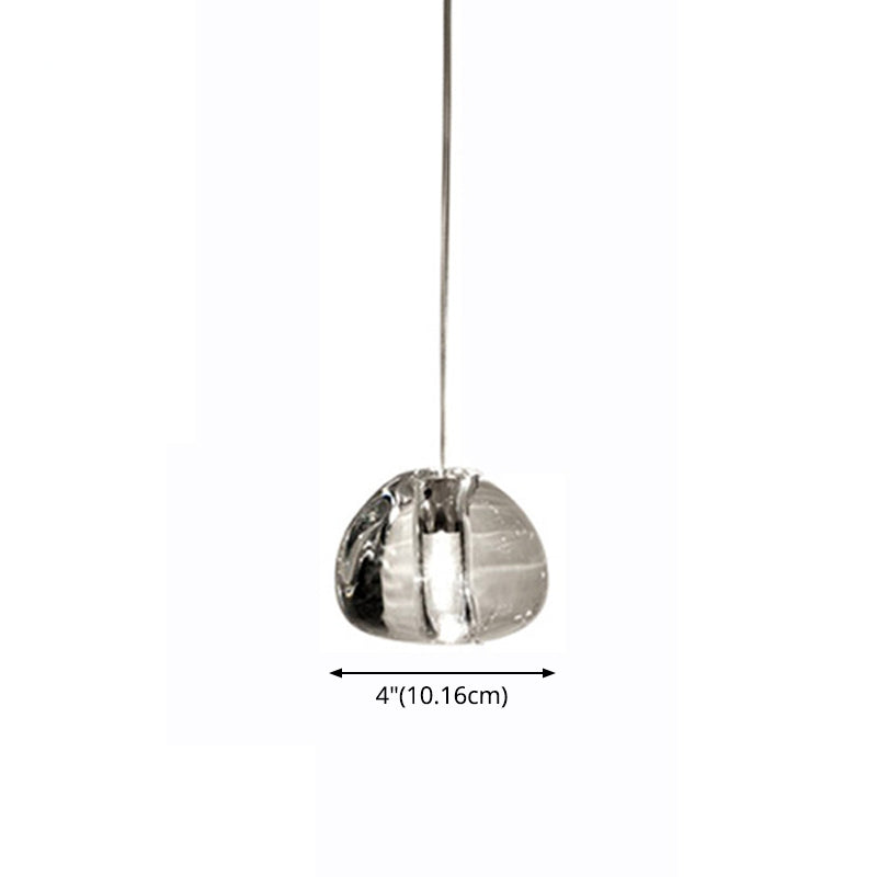 Modern Nordic Led Clear Bubble Glass Mini Pendant Light - Round Stair Hanging Lamp