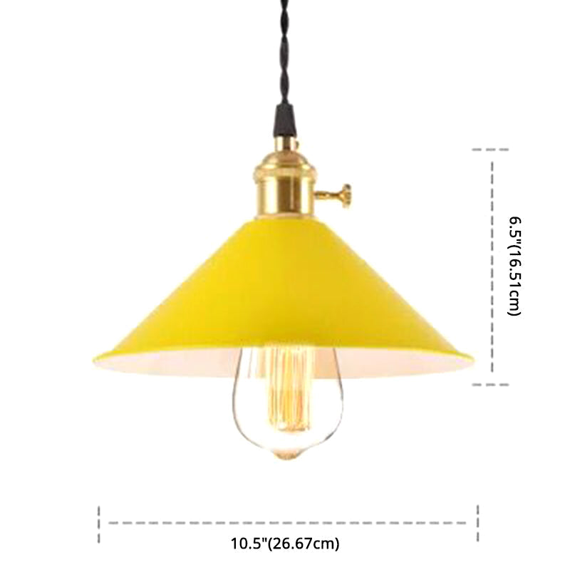 Nordic Industrial Macarons Pendant Light - Metal Colorful 1-Light Lighting