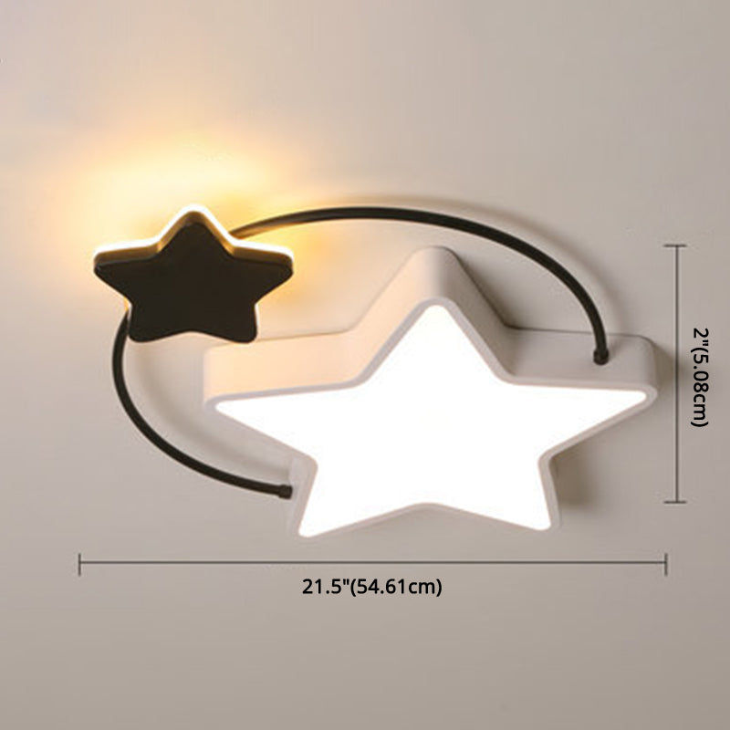 Modernist Acrylic Flush Mount Ceiling Light For Bedroom - Pentagram Design