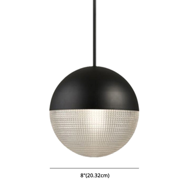 Modern Hemispherical Glass Pendant Light With Frosted Metal Lamp Body - Ideal For Aisles And Bars