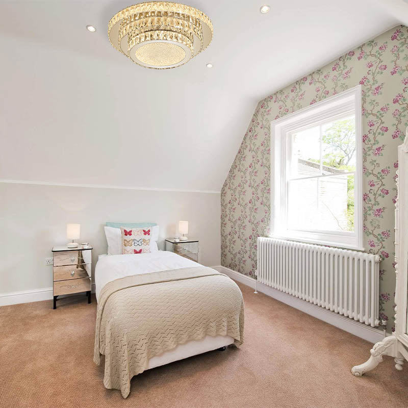 Modern White Led Flush Light Fixture - 18/21.5 Three-Tiered Design / 18