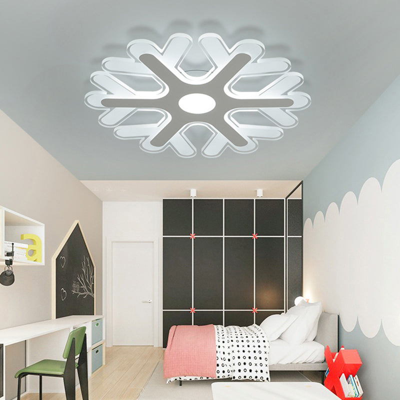 Modern White Coral Flush Ceiling Light With Led Acrylic Lamp In 3 Color Options / 16