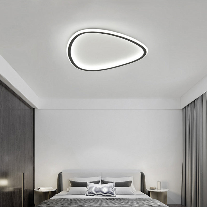 Minimalist Black Led Teardrop Metal Ceiling Light - Warm/White/3 Color Options 15/19 Width