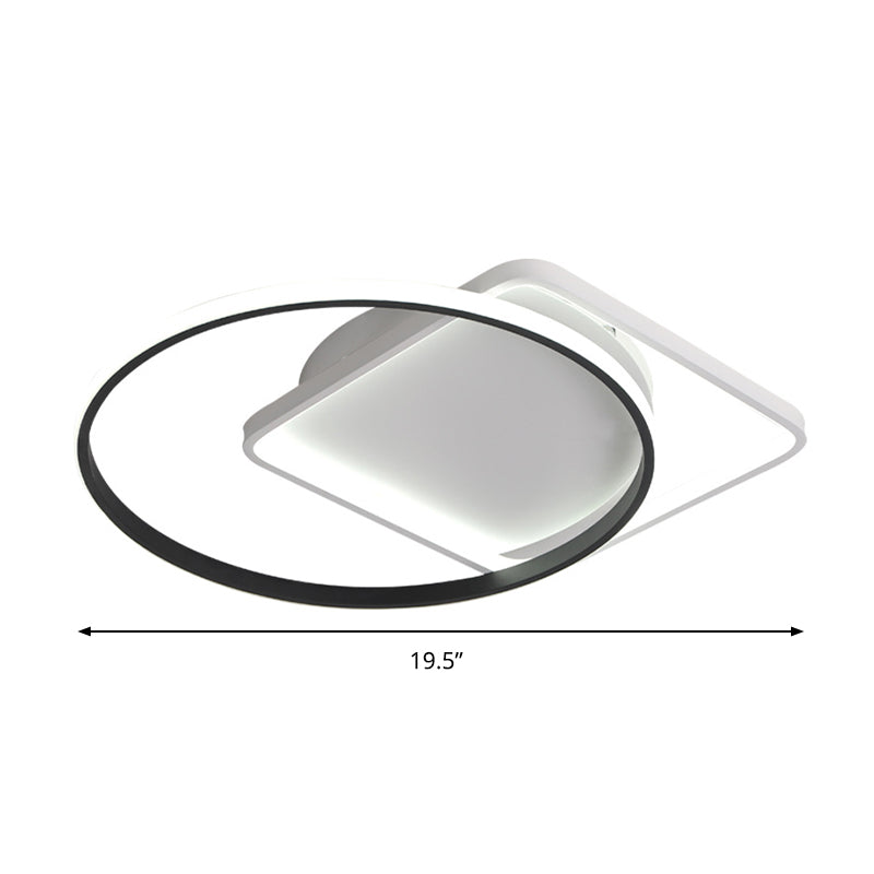 Modernist Acrylic Led Flushmount Ceiling Light In White/Warm 16/19.5 Wide