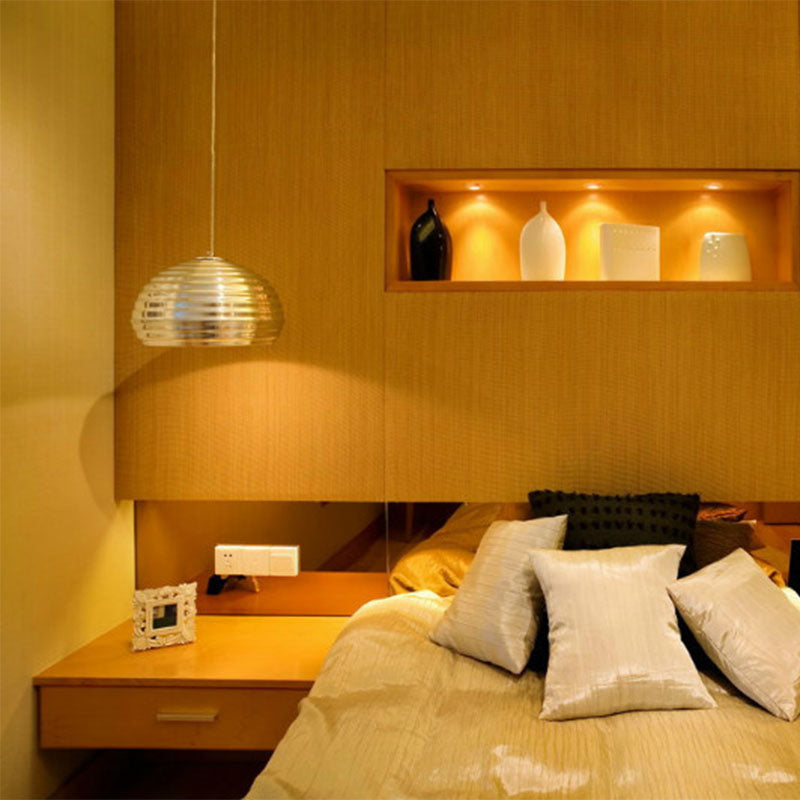 Modern Chrome Hanging Pendant Light With Down Lighting For Bedroom - Bowl Metal 1 Bulb