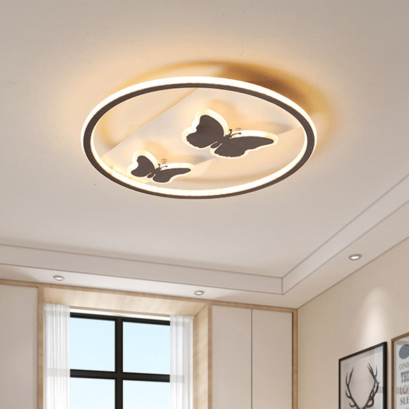 18.5/23 Modern Acrylic Brown Led Ceiling Fixture In Warm/White Light - Remote Control Dimmable