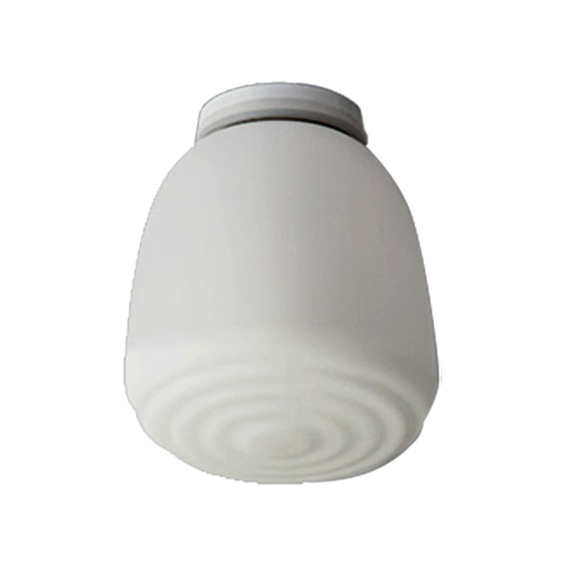 Minimalist 1 Head Flush Mount Lantern Light With Opal Glass Shade For Kitchen - 6/8 W Cone Lighting