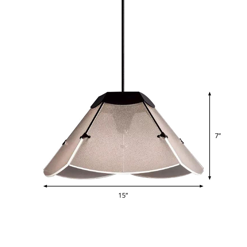 Scalloped Glass Led Ceiling Pendant Light Fixture - Modern Design For Living Room