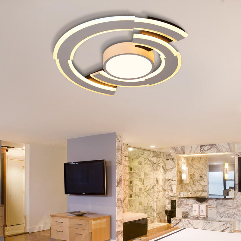 Modern Acrylic Flush Mount Ceiling Lights - Traverse Lighting Fixture (16 / 19.5 23.5) In Warm/White