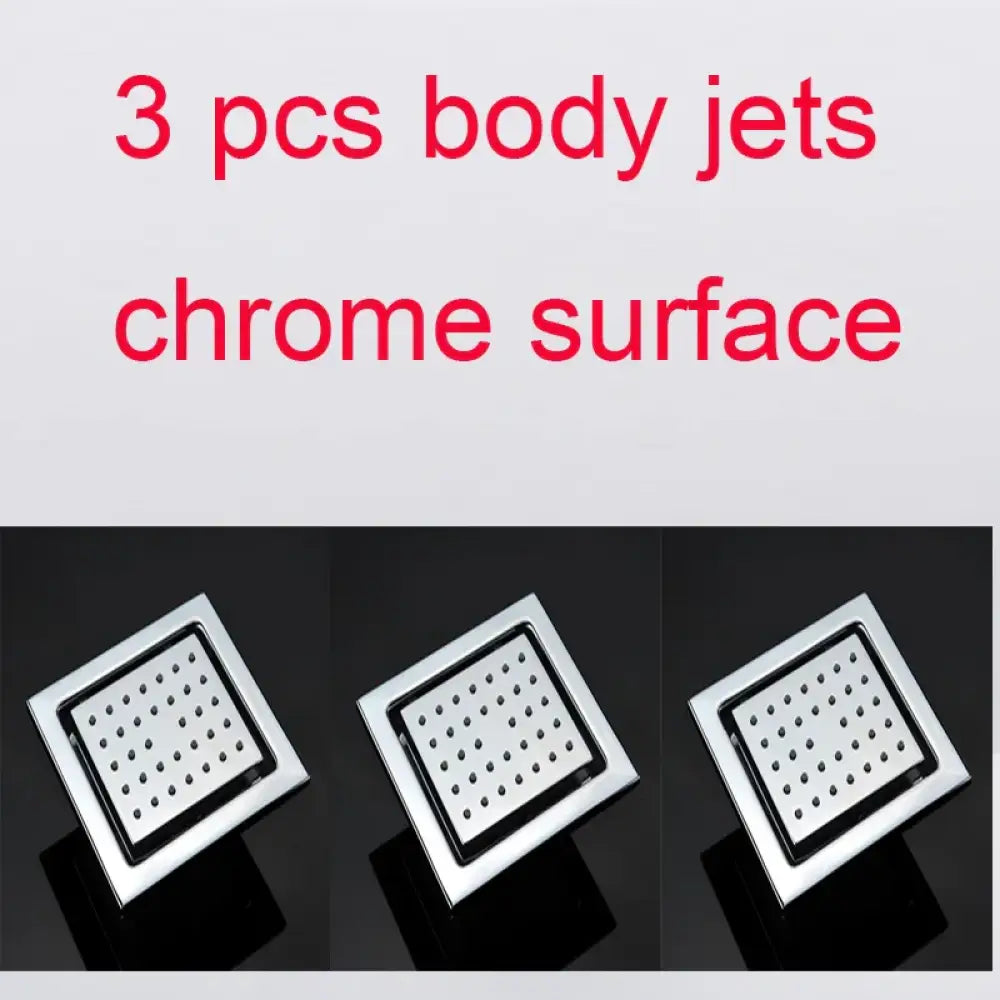 4 Inch Shower Body Nozzle Side Spray Massage Large Body Jet Bathroom Accessories 3 pcs chrome surface shower Faucet