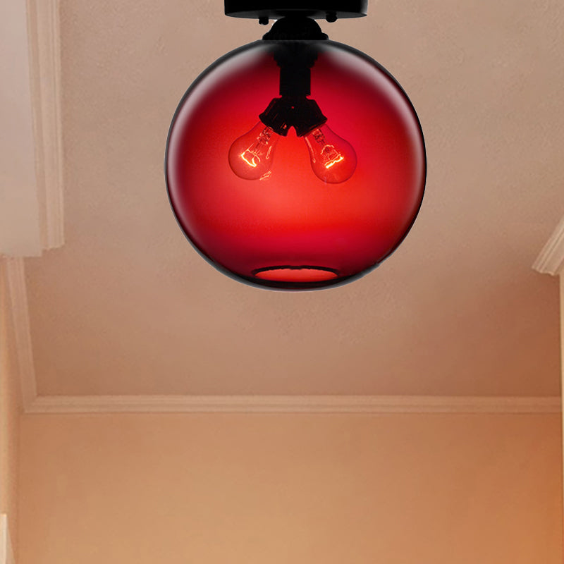 Modern 2-Head Flushmount Ceiling Lamp With Colorful Glass Shades - Global Mounted Light
Or
Global