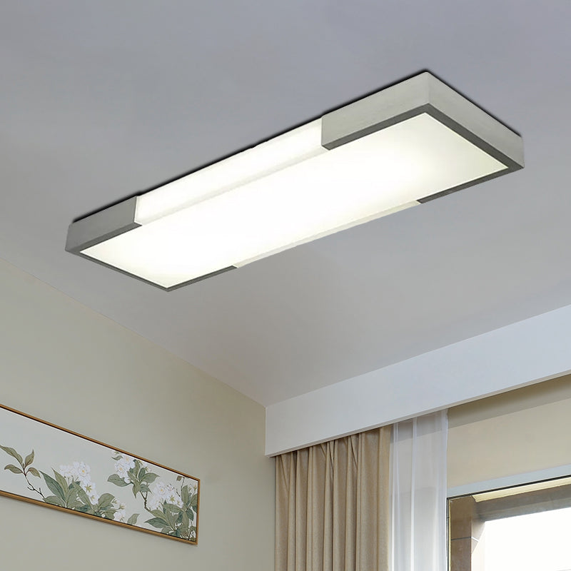 Sleek Simplicity Rectangular Flush Mount Lamp - 8/15 Wide Metal 24.5/35.5 Long Led Cloakroom Light
