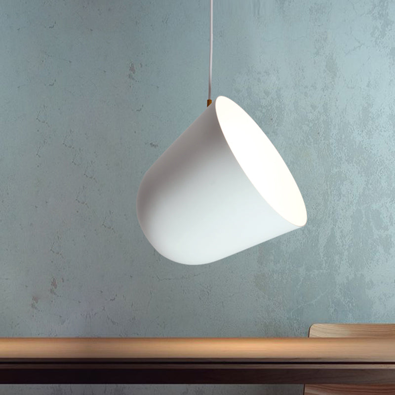 Aluminum White Dome Hanging Lamp With Modernist Design & Single Head Ceiling Lighting Fixture