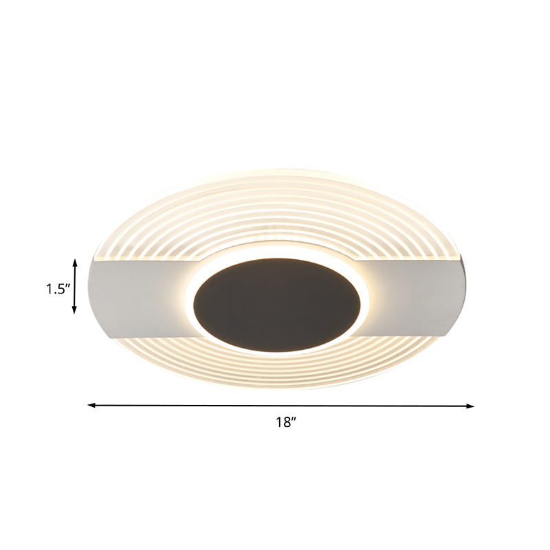 Contemporary Black Led Ceiling Flush Mount Light For Bedroom - Warm/White 9/12/18 Wide
